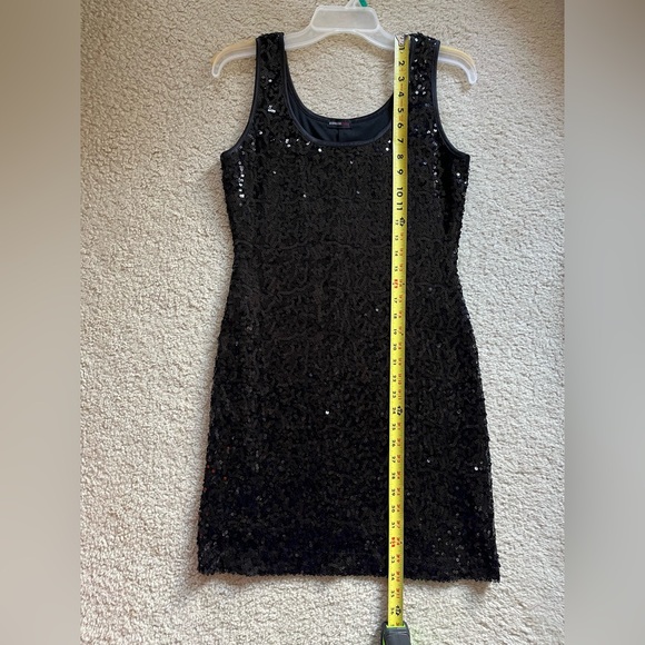 Black sequin party dress (sequin front & back), size M - Picture 5 of 6